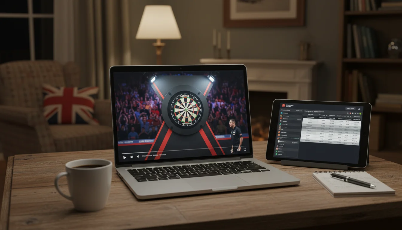 bet365 Darts Wetten Livestream auf Laptop