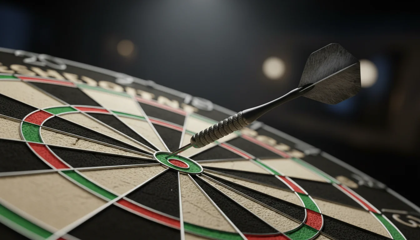 Darts Spieler zielt auf Doppelfeld für den entscheidenden Checkout