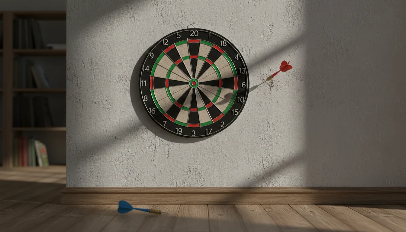 Darts Wetten Fehler vermeiden mit Warnzeichen und Dartscheibe