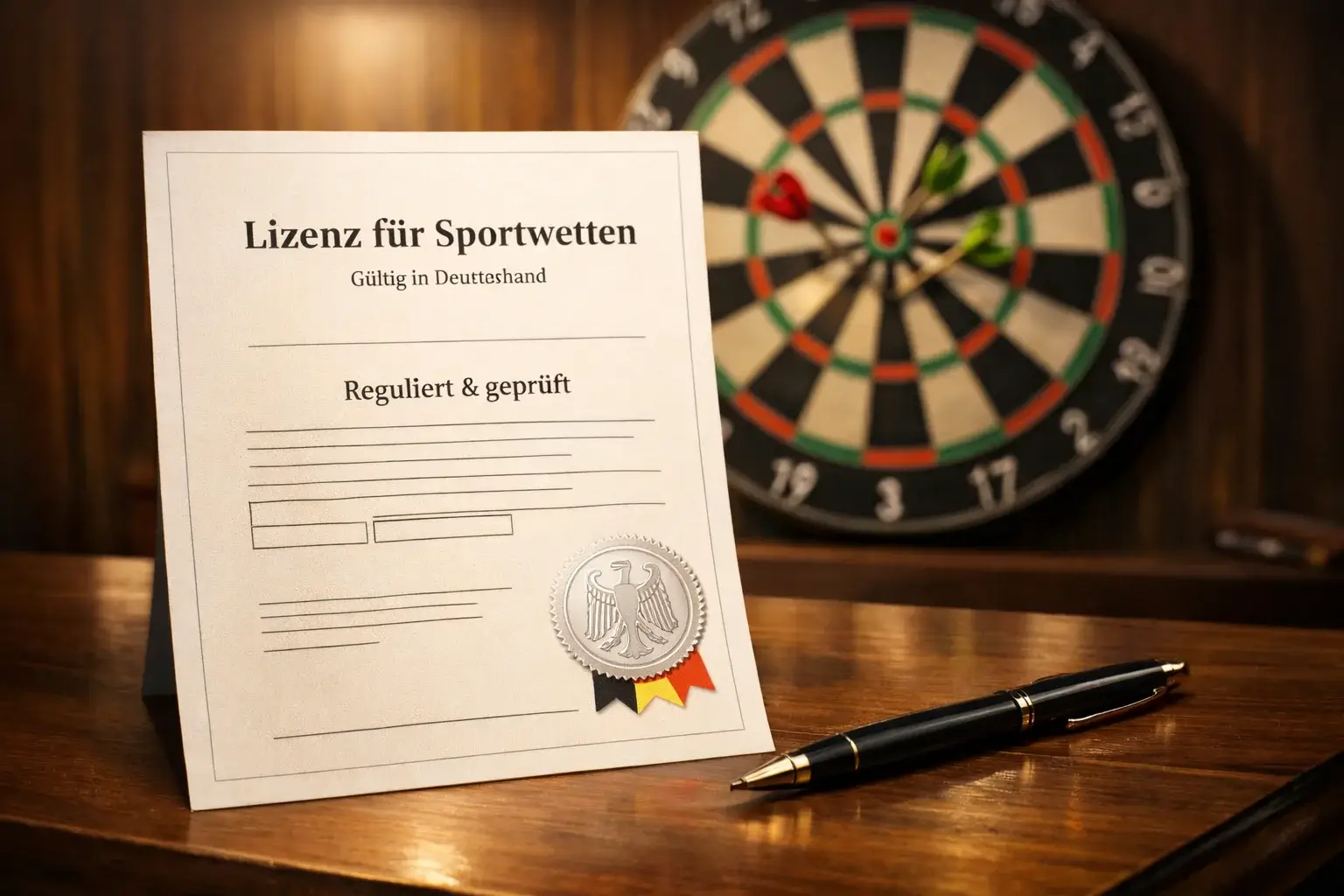 Deutsche Lizenz und Sicherheitssiegel für legale Darts Wetten in Deutschland