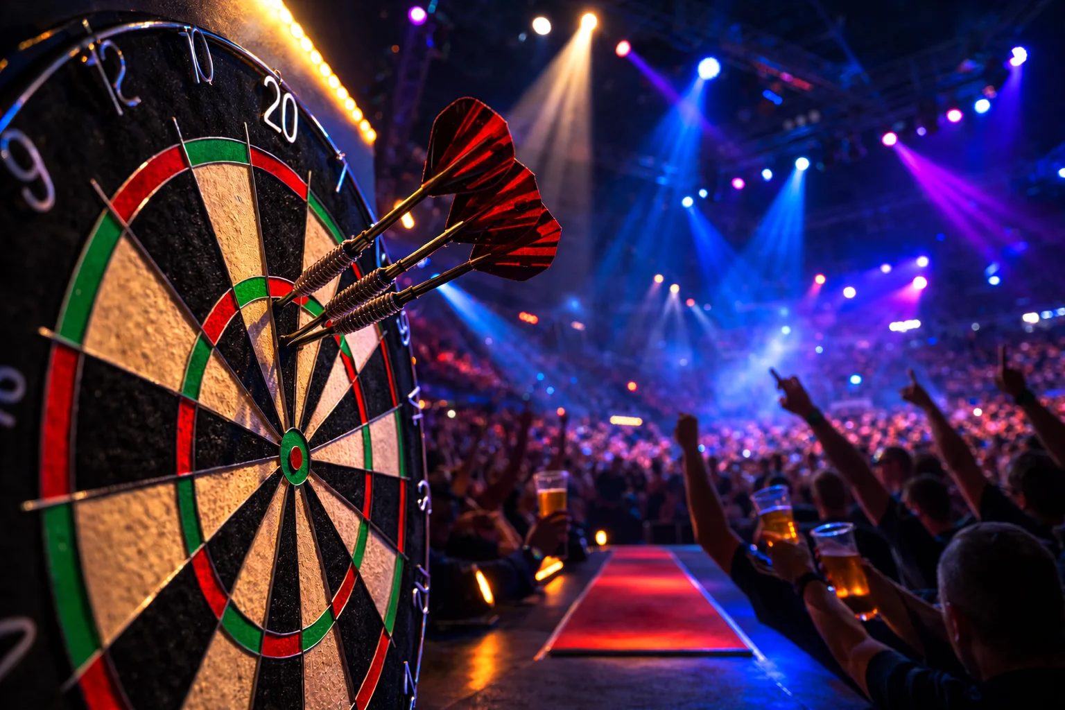 Premier League Darts Spieltag mit Publikum in der Arena
